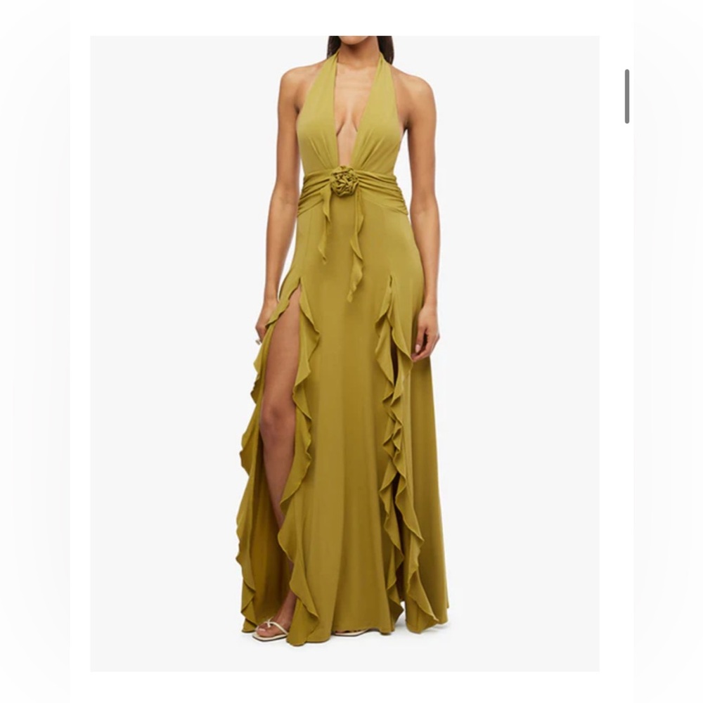 WeWoreWhat - Halter Ruffle Maxi Dress - Willow